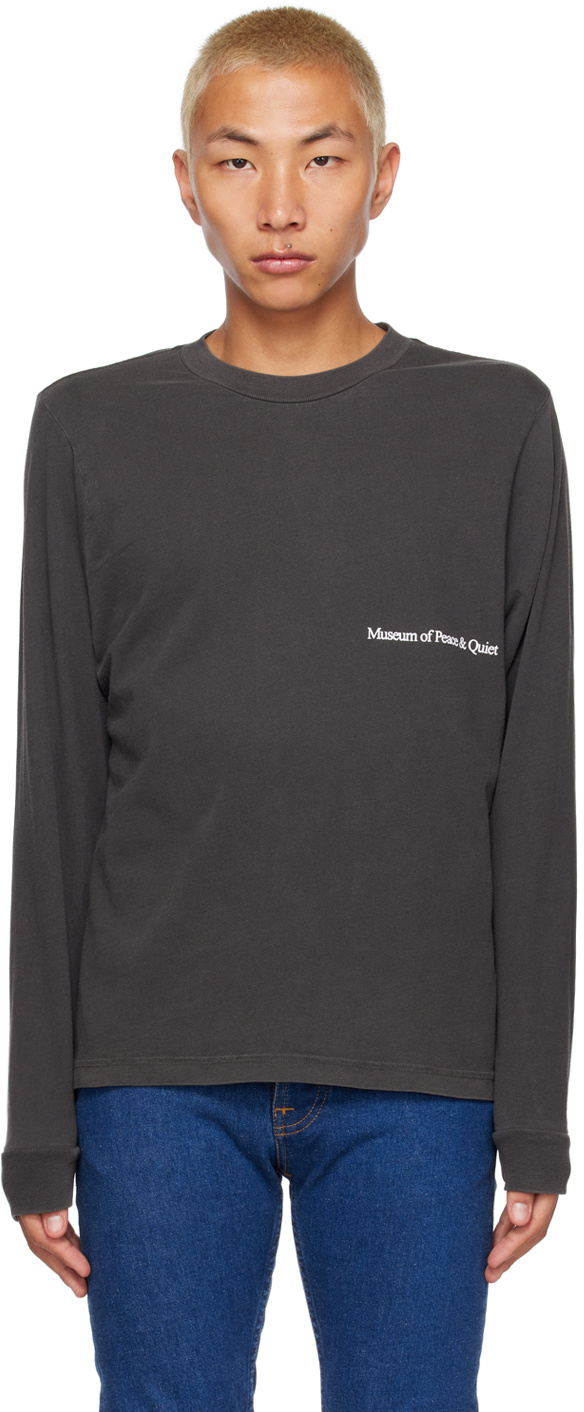 Museum Of Peace And Quiet Black 'a Leisure Co.' Long Sleeve T-shirt