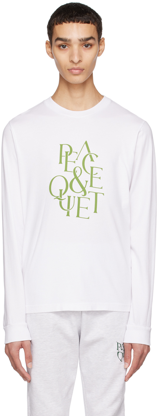 Museum Of Peace And Quiet White Serif Long Sleeve T-shirt