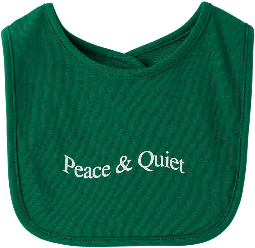 Museum Of Peace And Quiet Ssense Exclusive Baby Green Bib In Forest
