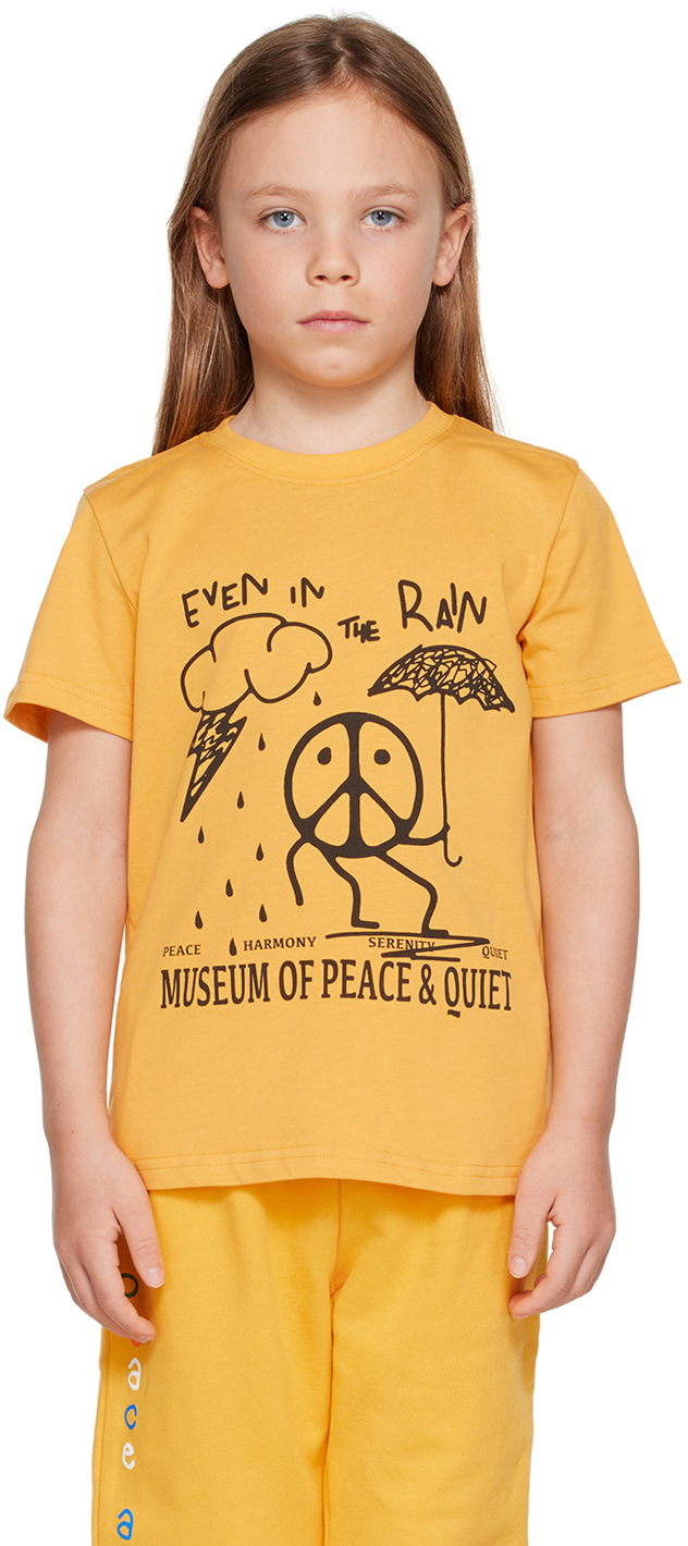 Museum Of Peace And Quiet Ssense Exclusive Kids Yellow Quiet Rain T-shirt