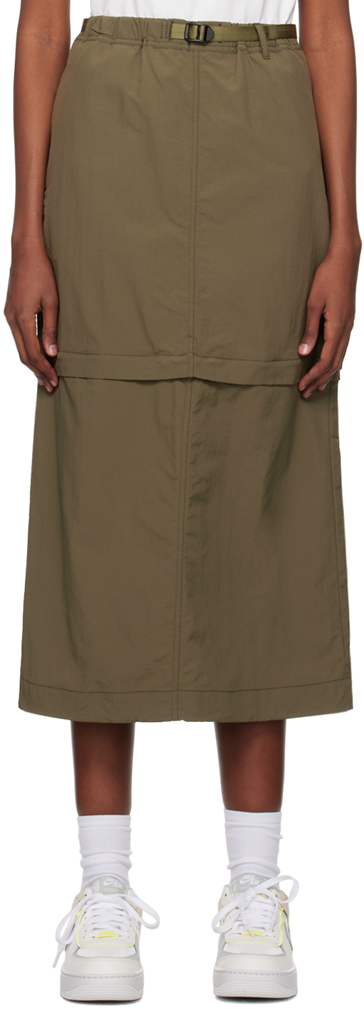 Gramicci Khaki Convertible Skirt In Army Green