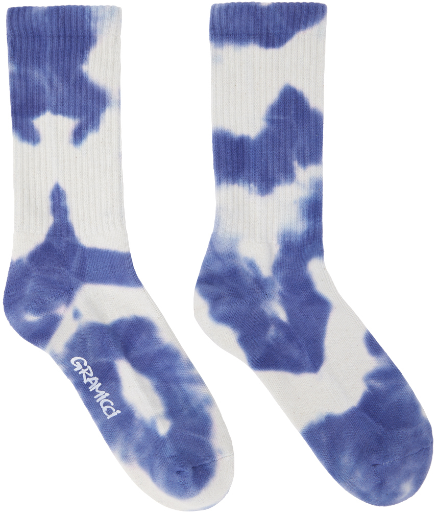 Gramicci Blue & White Tie-Dye Socks