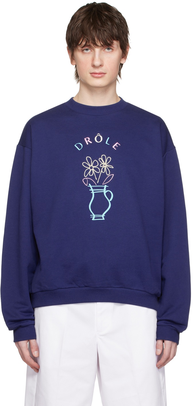 DRÔLE DE MONSIEUR NAVY 'LE SWEATSHIRT POT DE FLEURS' SWEATSHIRT