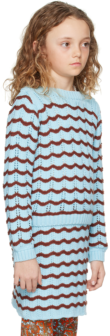 Misha And Puff Kids Blue Rio Sweater In Tide Pool 451