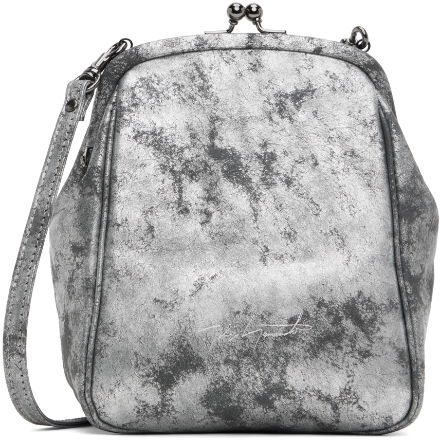 Yohji Yamamoto Silver Discord Leather Bag In 1 Silver