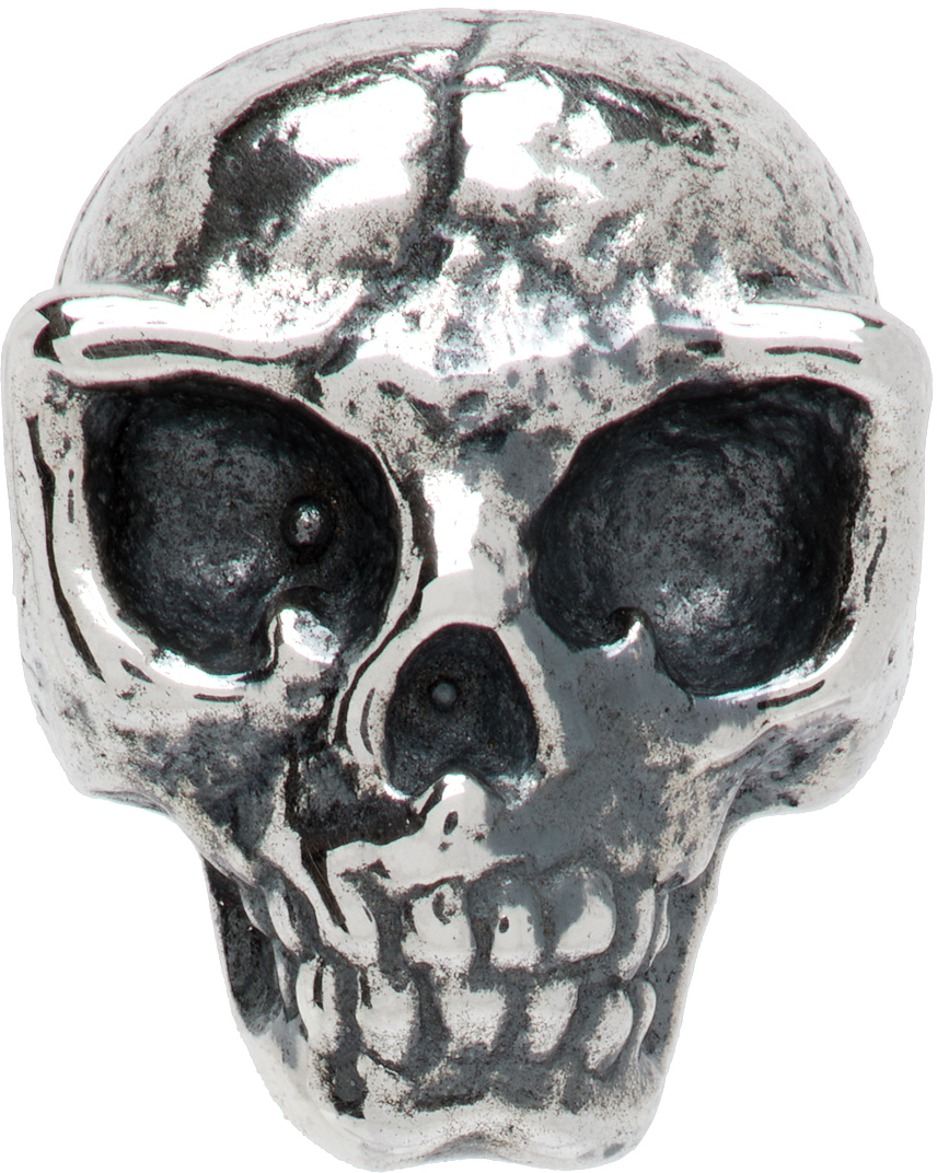Yohji Yamamoto Silver Alien Skull Single Earring