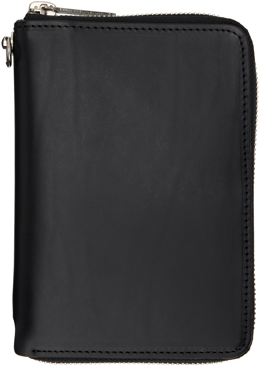 Yohji Yamamoto Black Fastener Wallet In 1 Black