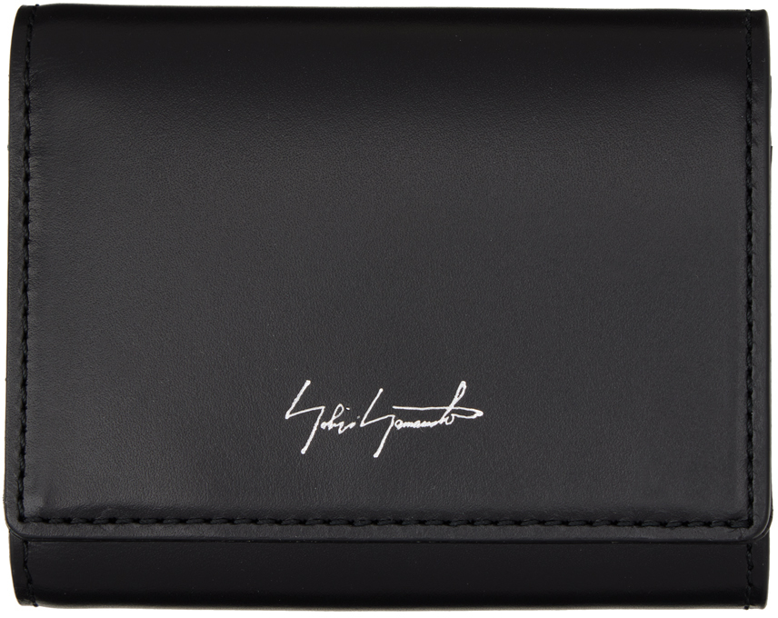Yohji Yamamoto Black Discord Leather Wallet