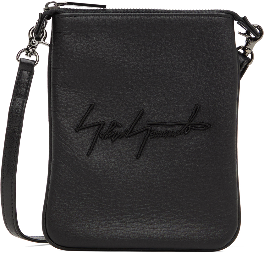 Black discord Signature Pouch by Yohji Yamamoto on Sale