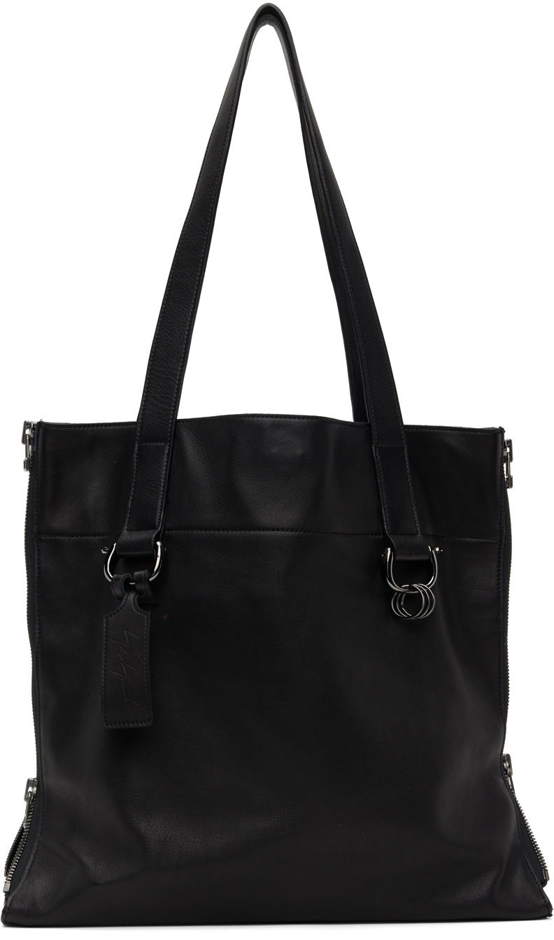 Yohji Yamamoto: Black discord Large Tote | SSENSE UK