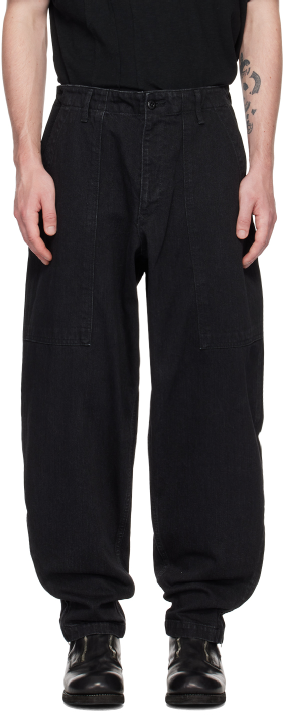 Shop Yohji Yamamoto Black Y-baker Jeans In 1 Black