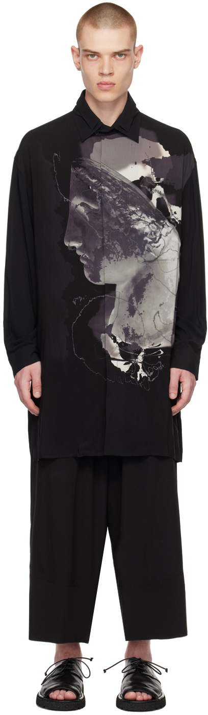Yohji Yamamoto Black Printed Shirt In 1 Black