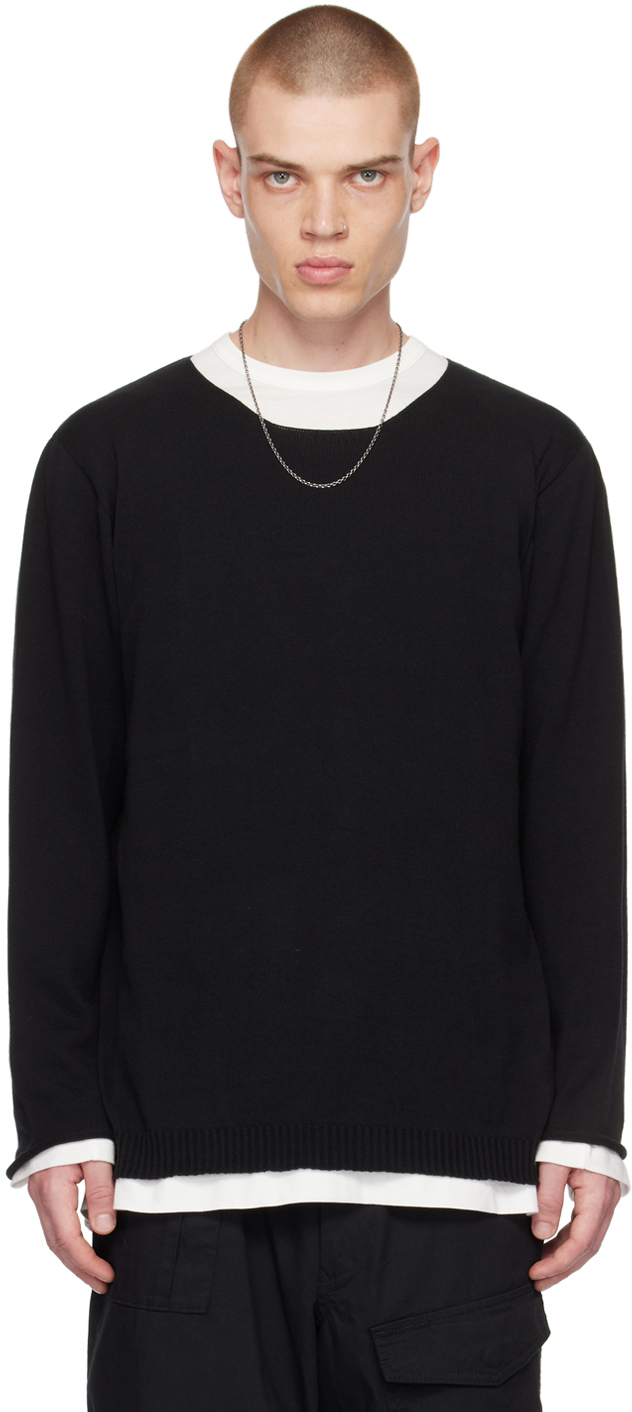 Black Crewneck Jumper In 3 Black