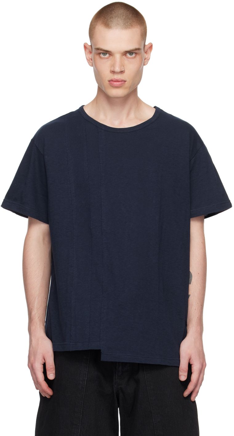 Navy Asymmetric T-shirt In 1 Navy