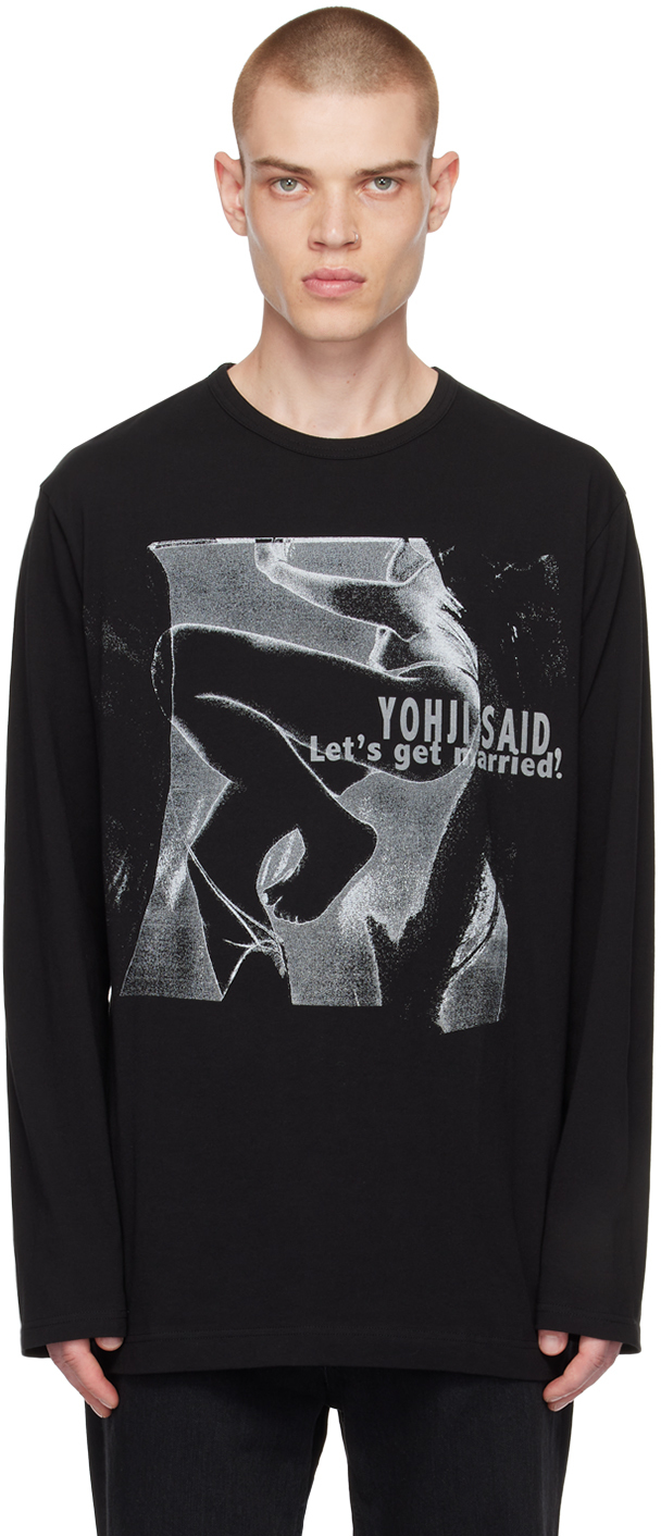 Yohji Yamamoto Pigment Long-sleeve T-shirt In Black