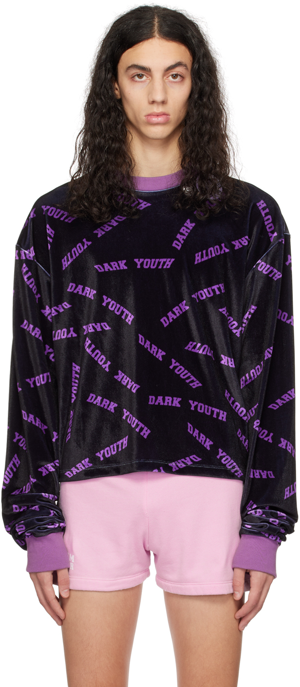 Liberal Youth Ministry SSENSE Exclusive Black & Purple Dark Youth Long Sleeve T-Shirt