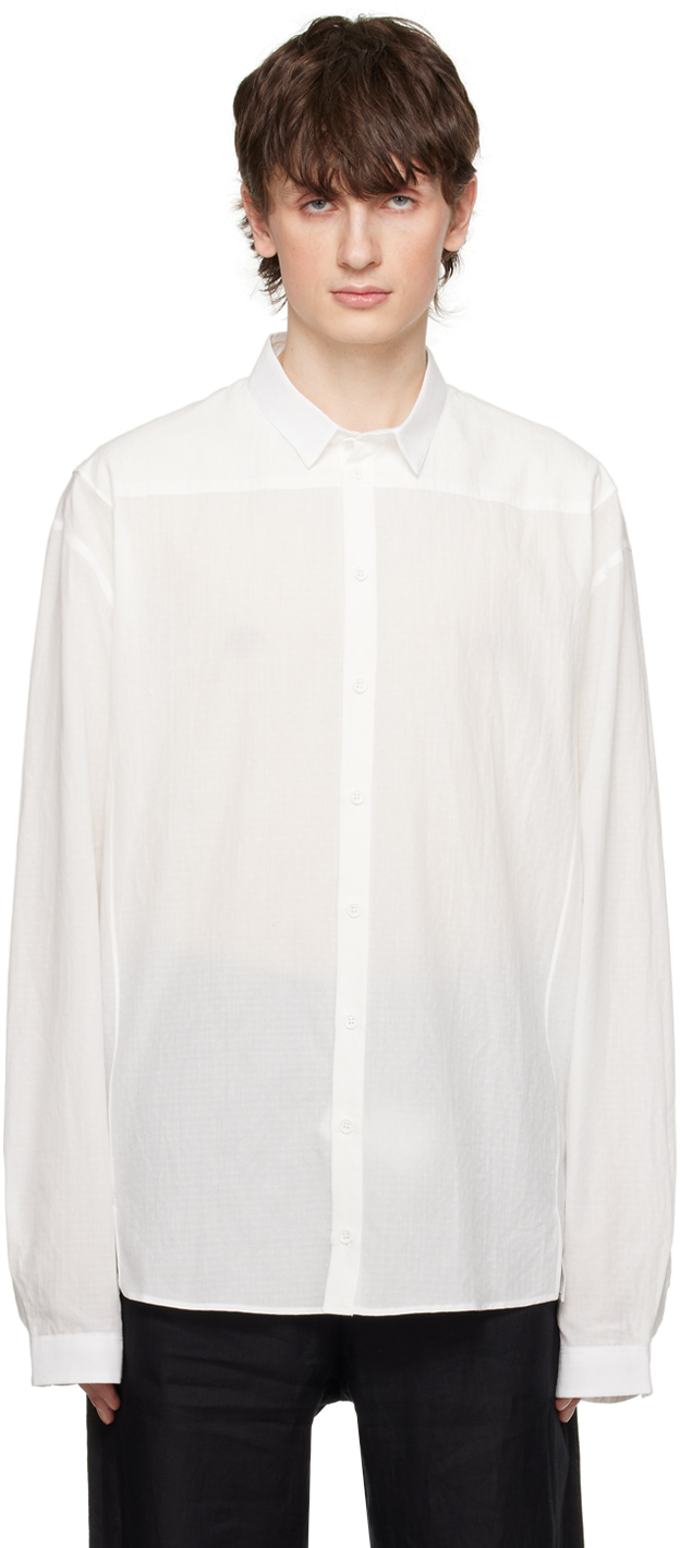 Nicolas Andreas Taralis White Jacquard Shirt In 8 Ecru