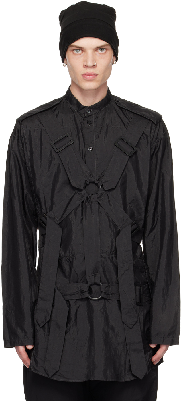 Nicolas Andreas Taralis Strap Detail Shirt In 黑色