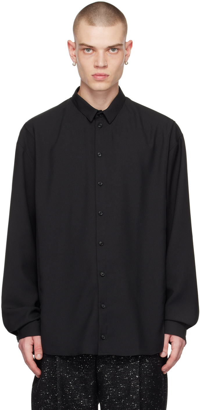 Nicolas Andreas Taralis Black Ruffle Shirt In 0 Black
