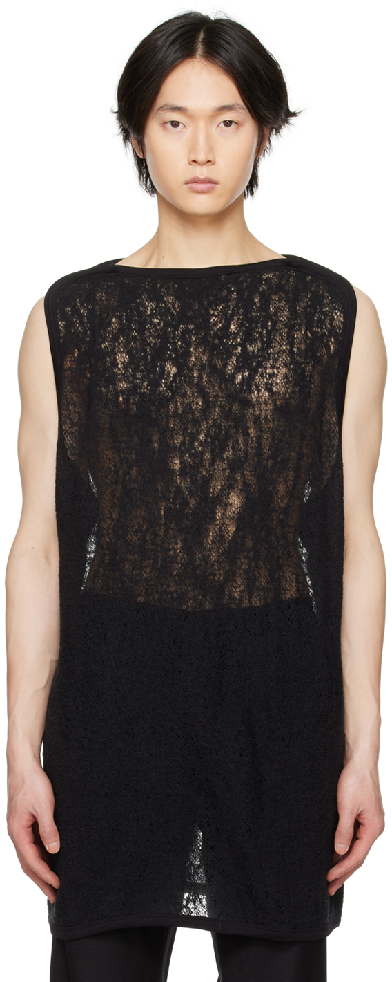 Black Spider Web Tank Top by NICOLAS ANDREAS TARALIS on Sale