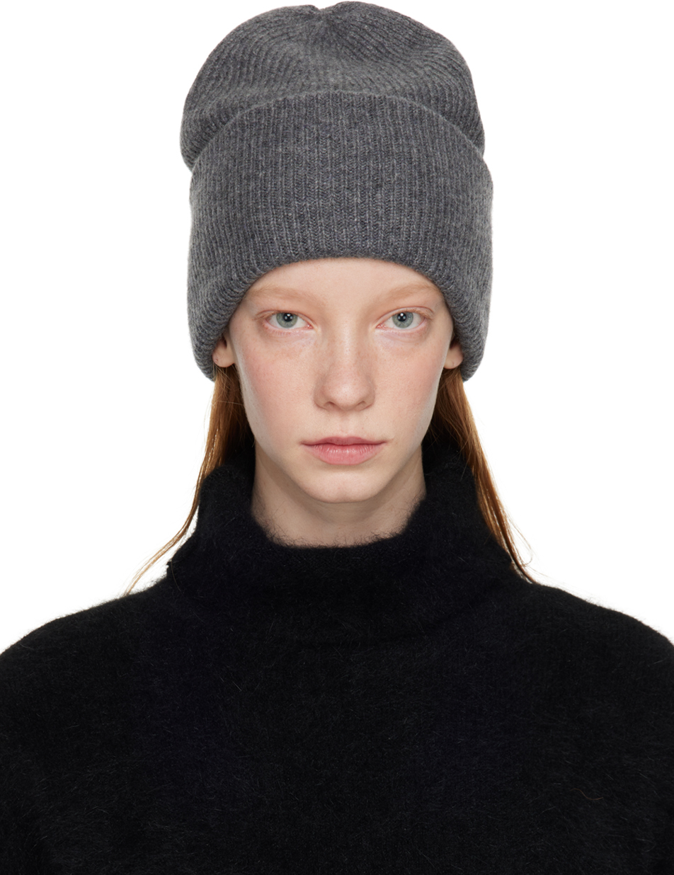 Lisa Yang Stockholm Ribbed Cashmere Beanie In Grey