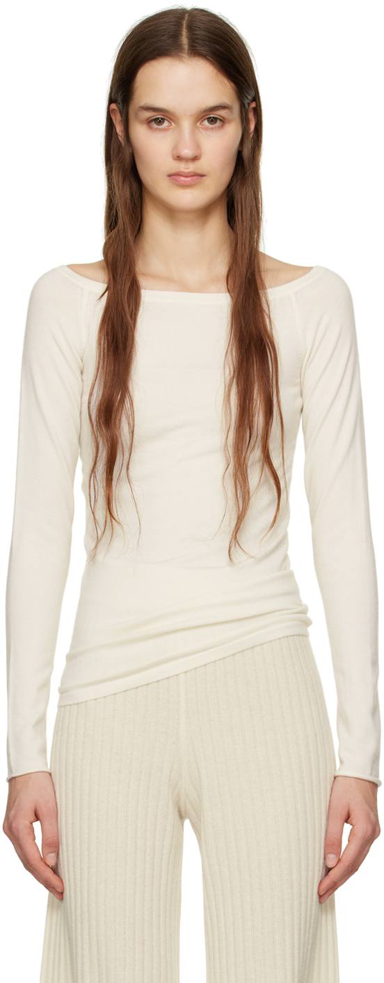 Lisa Yang Off-white 'the Kathy' Long Sleeve T-shirt In Iv Ivory
