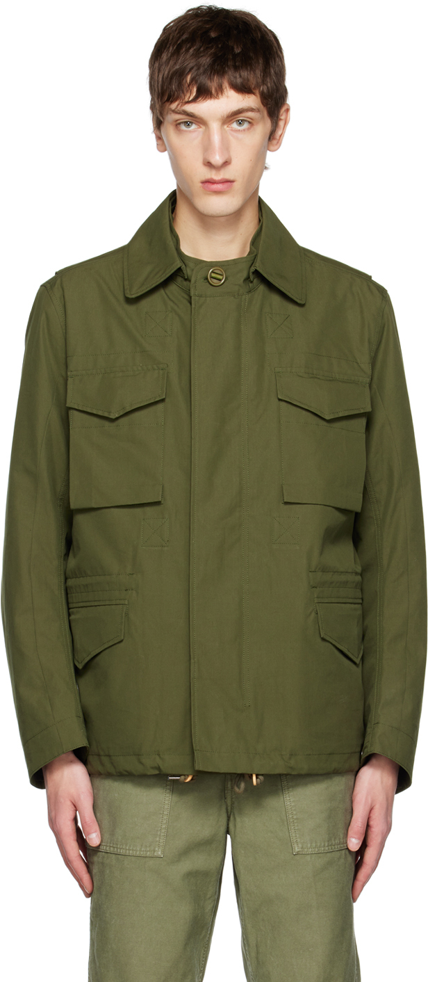 Applied Art Forms Cm1-2 Convertible Webbing-trimmed Cotton-ventile Jacket With Detachable Liner In Green