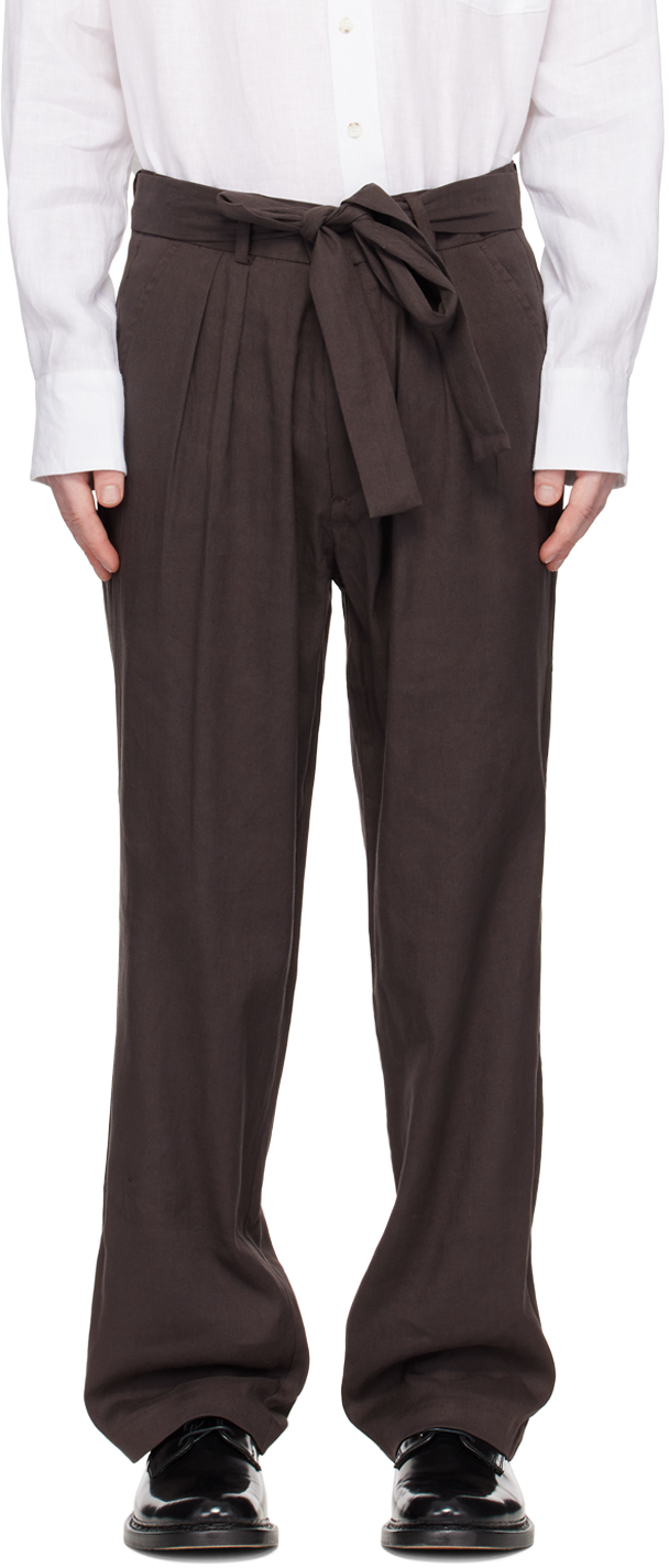 Commas Brown Tailored Trousers In Dark Chocolate