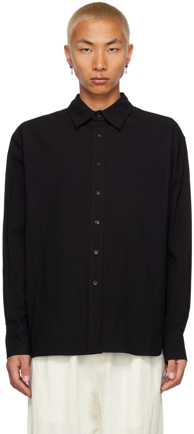 Commas Relaxed Cotton Shirt In Black