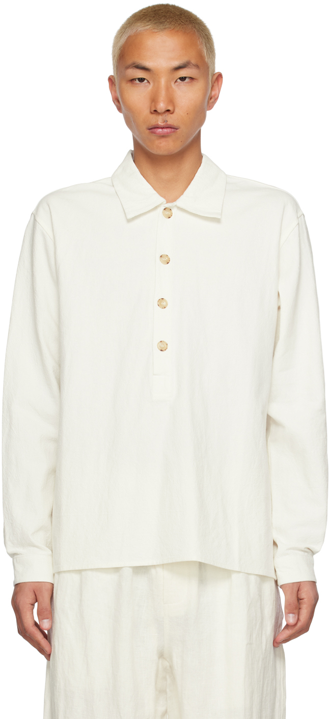Shop Commas Off-white Placket Artisan Shirt