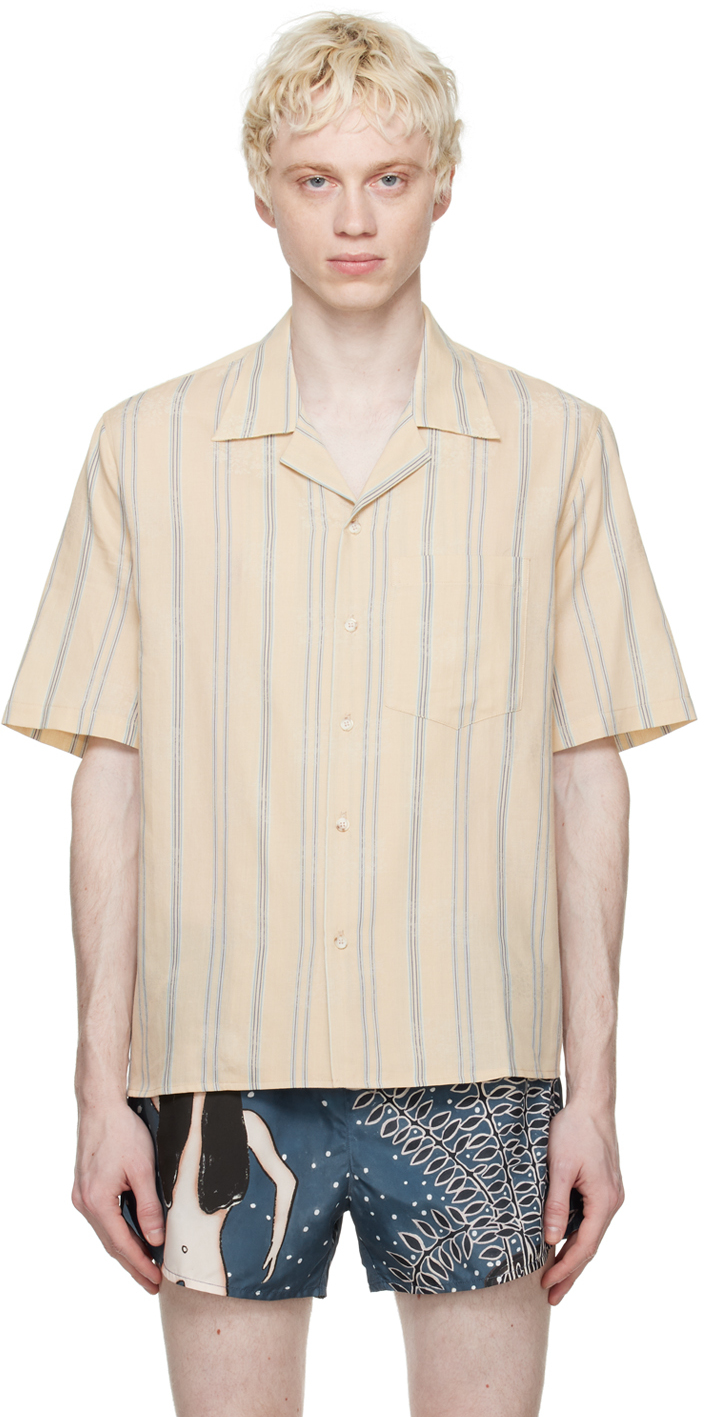 Shop Commas Beige Striped Shirt