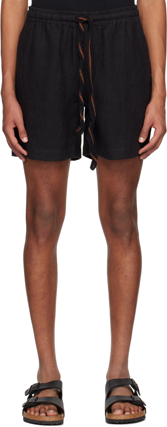 COMMAS Black Drawstring Lounge Shorts SSENSE