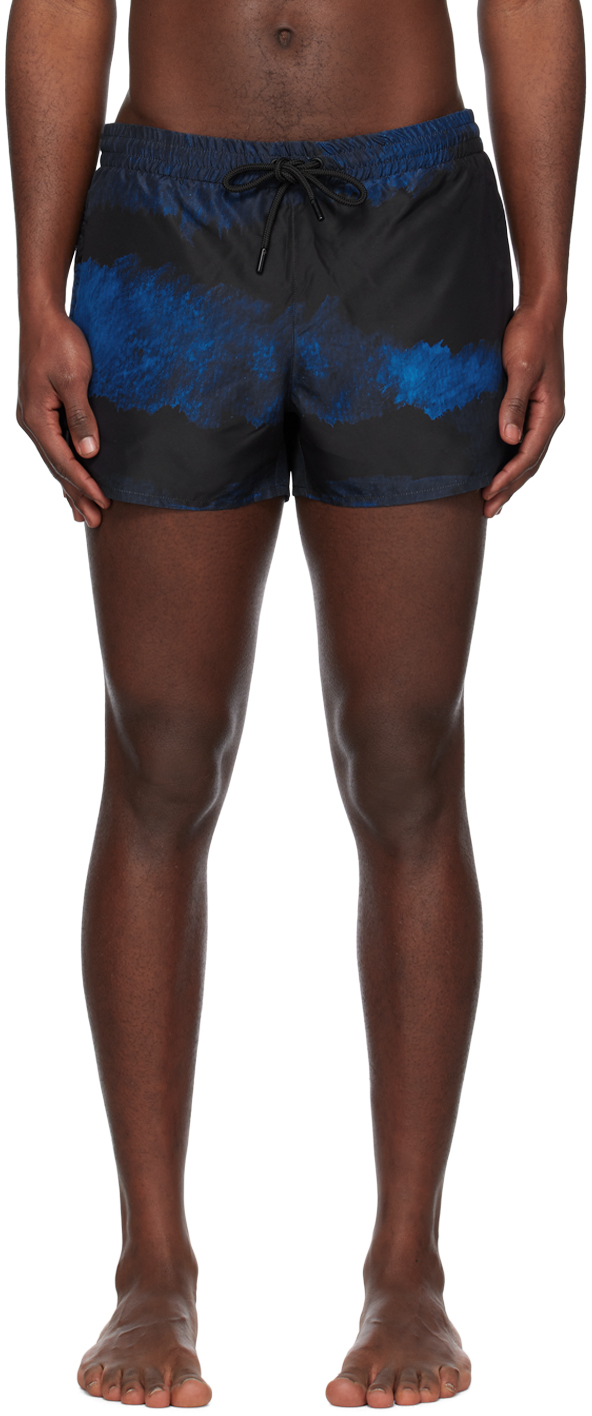 SSENSE Exclusive Black & Blue Swim Shorts