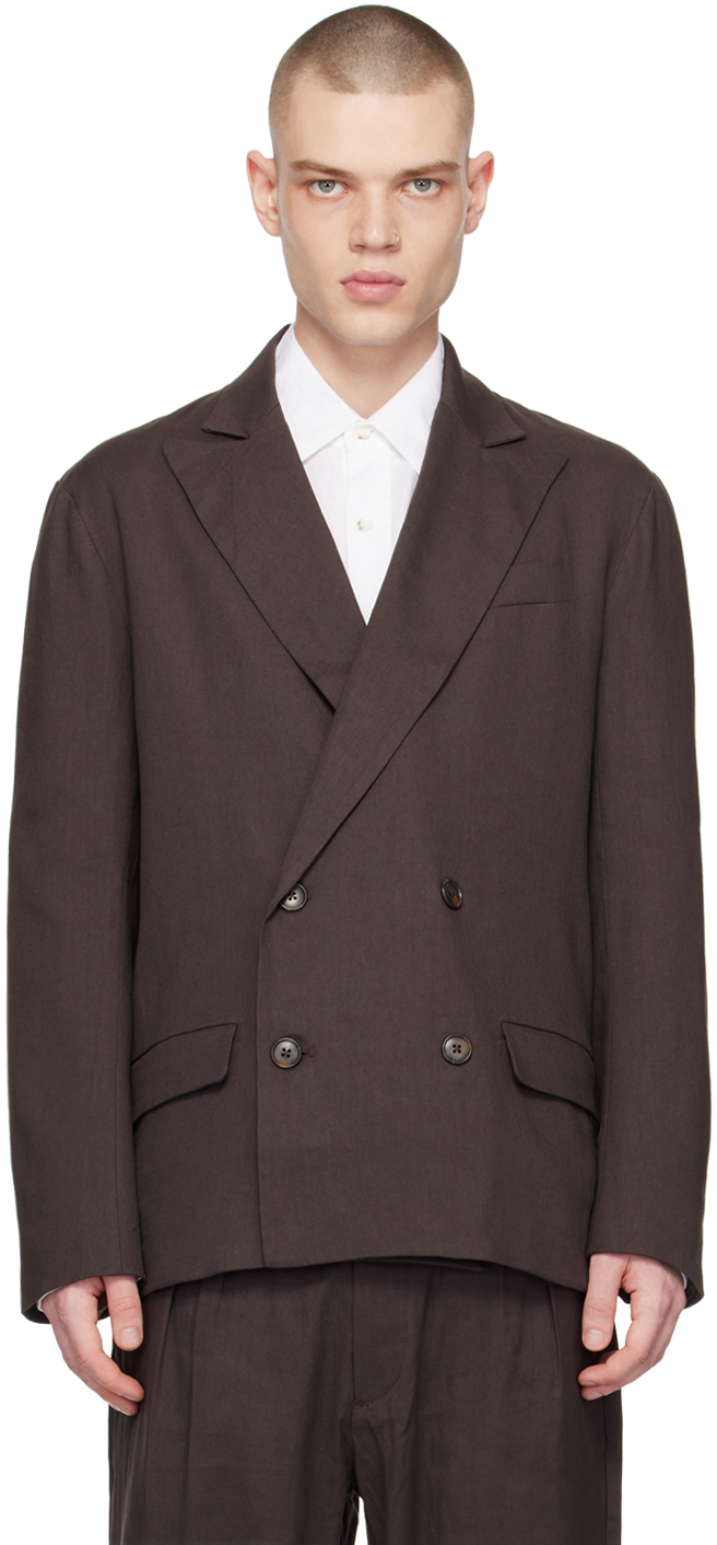 COMMAS: Brown Double-Breasted Blazer | SSENSE