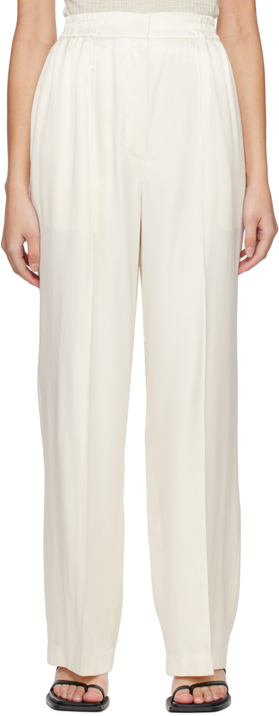 Blossom: Off-White Pinched Seam Trousers | SSENSE