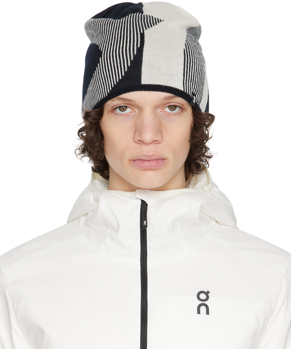 On Black & Off-white Explorer Beanie In Ivory | Black | ModeSens display picture 2