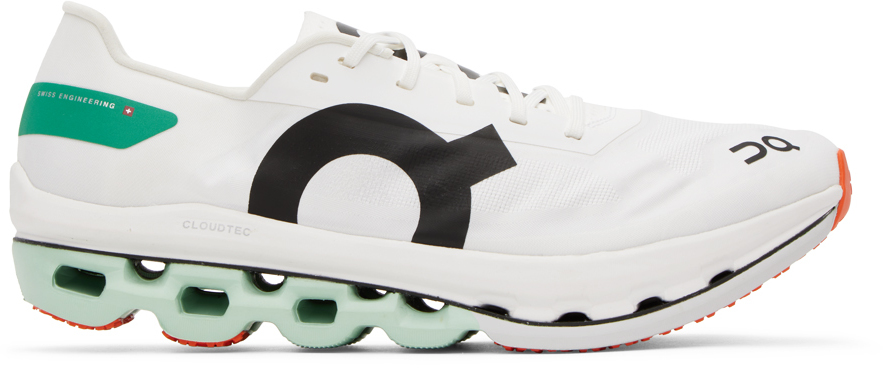 On White & Green Cloudboom Echo Trainers In White | Mint