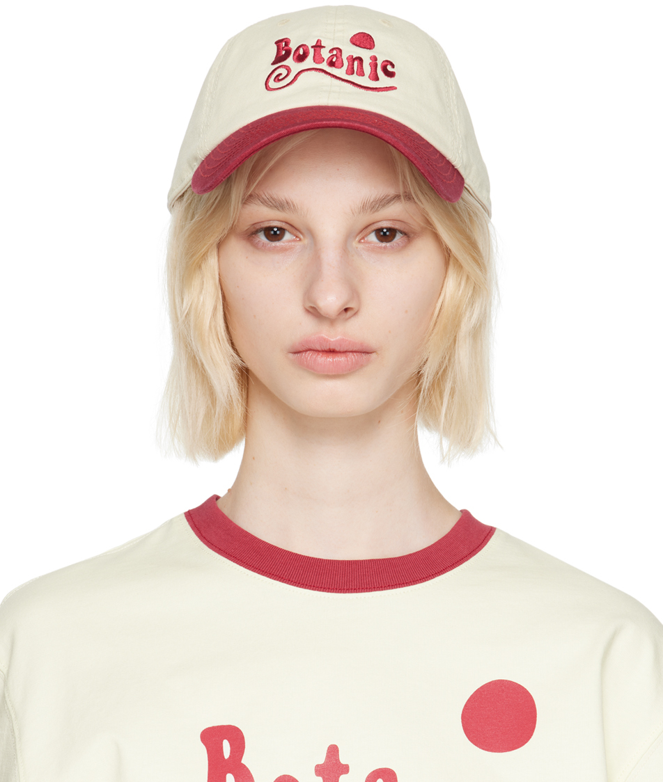 Kijun Off-White & Red Embroidered Cap