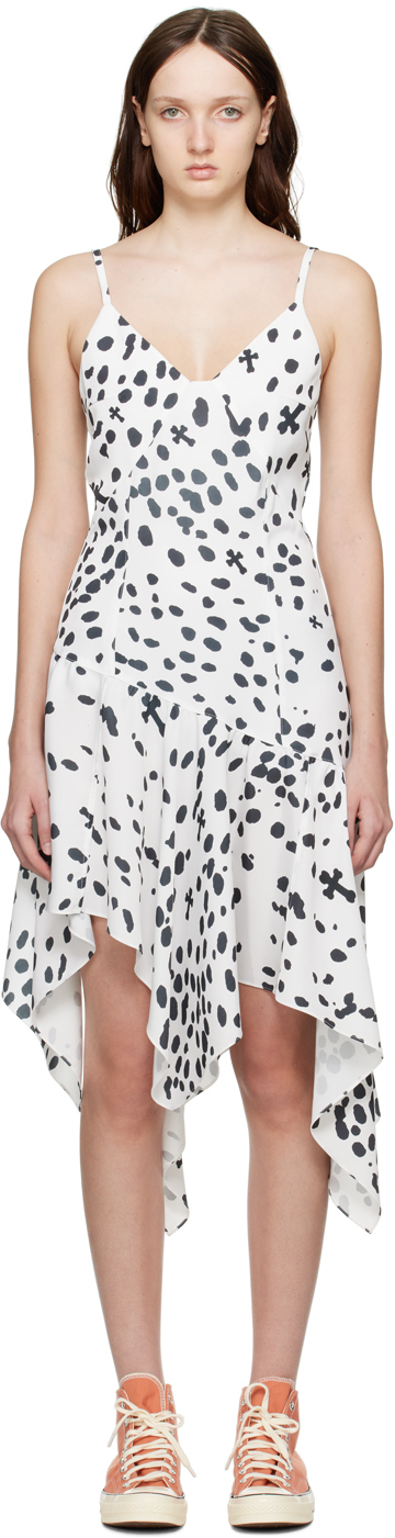 Kijun White Dalmatian Midi Dress In Print