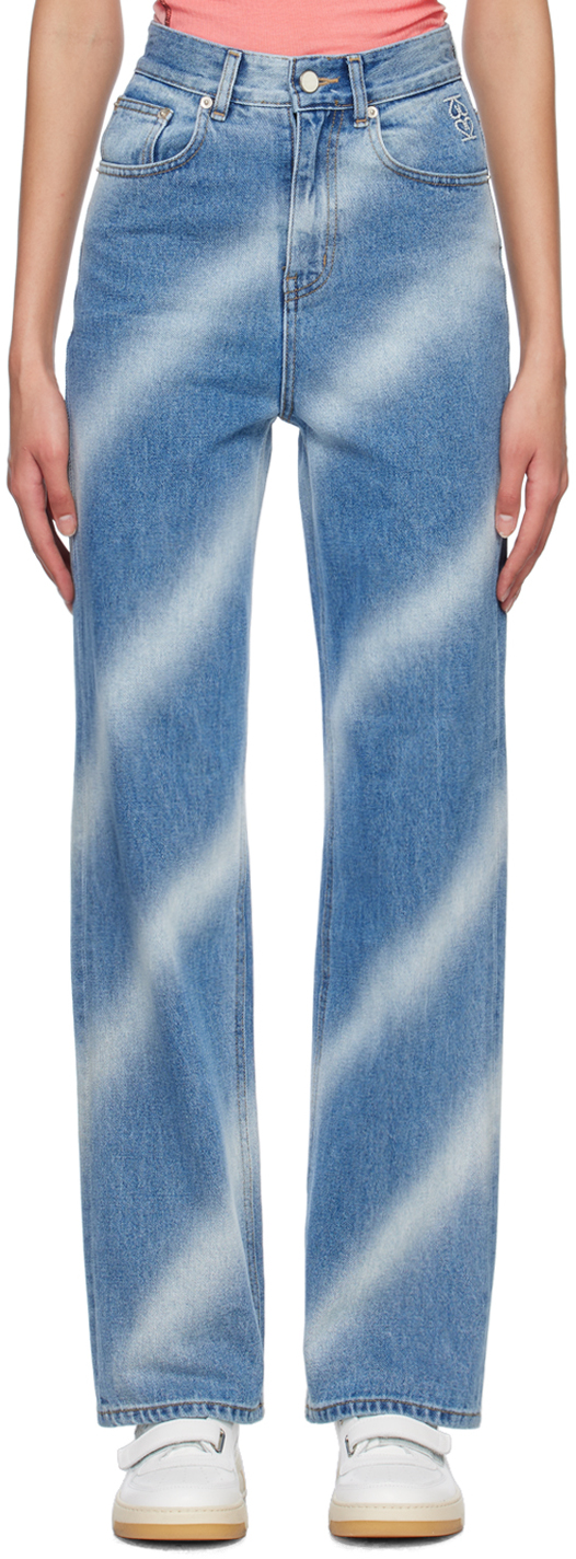 Kijun Blue Airbrushed Jeans
