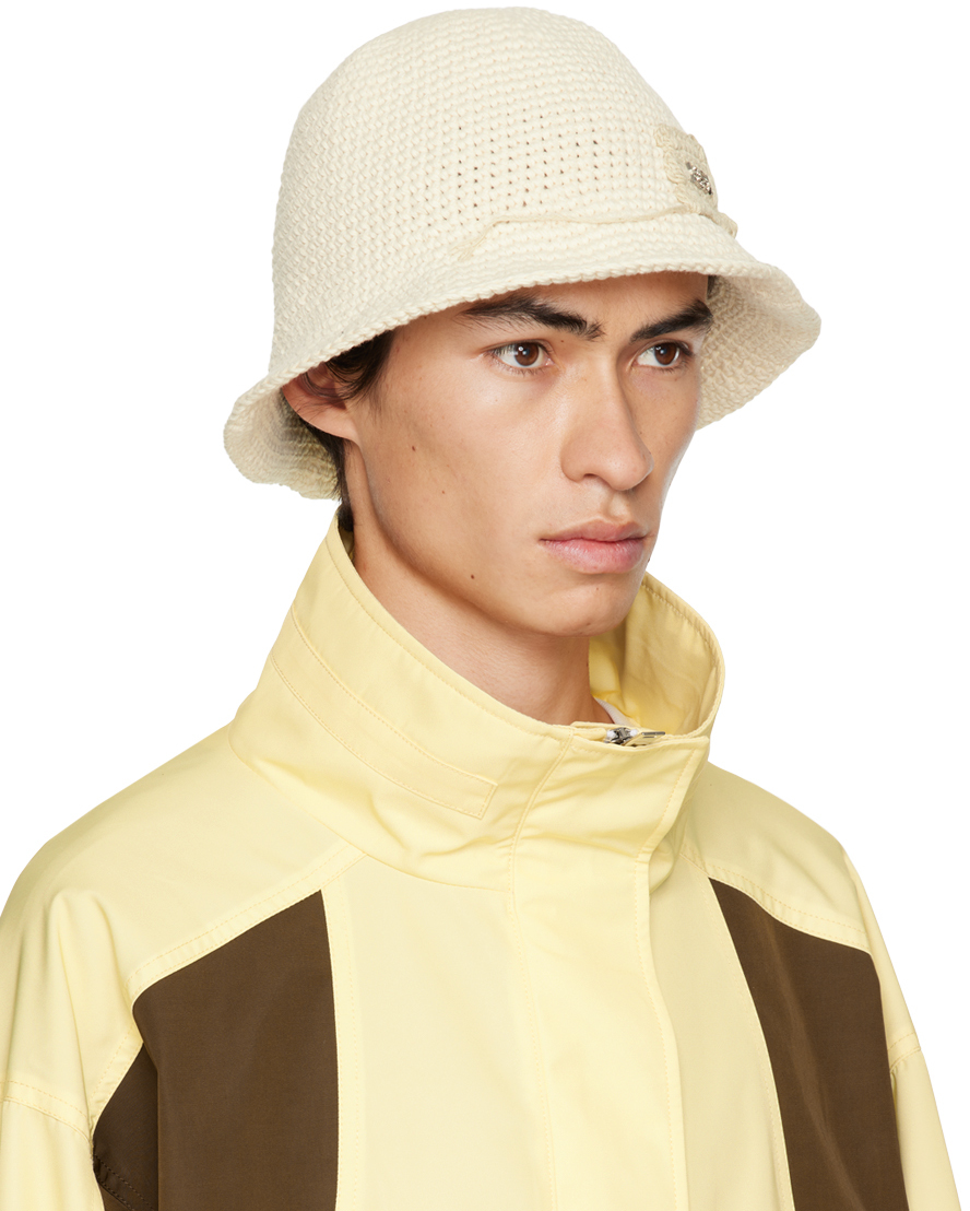KIJUN SSENSE EXCLUSIVE OFF-WHITE BABY BEAR BUCKET HAT