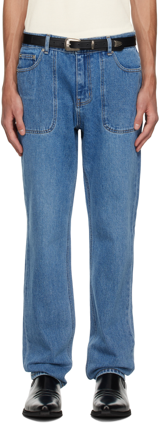 SSENSE Exclusive Blue Sunburn Jeans by Kijun on Sale