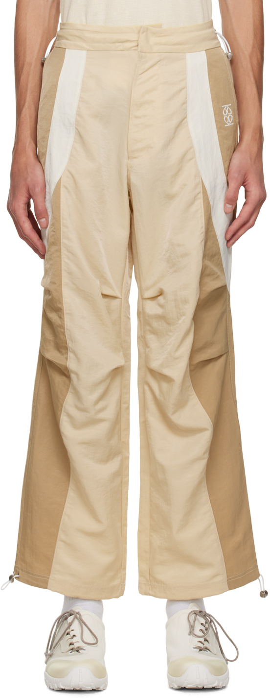 Kijun Ssense Exclusive Beige & Tan River Lounge Trousers In Beige/camel
