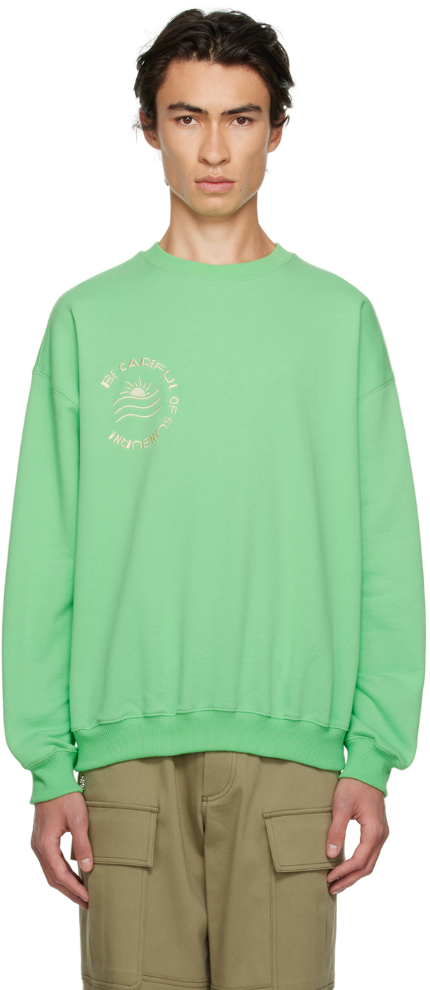 SSENSE Exclusive Green 'Sunburn' Sweatshirt by Kijun on Sale
