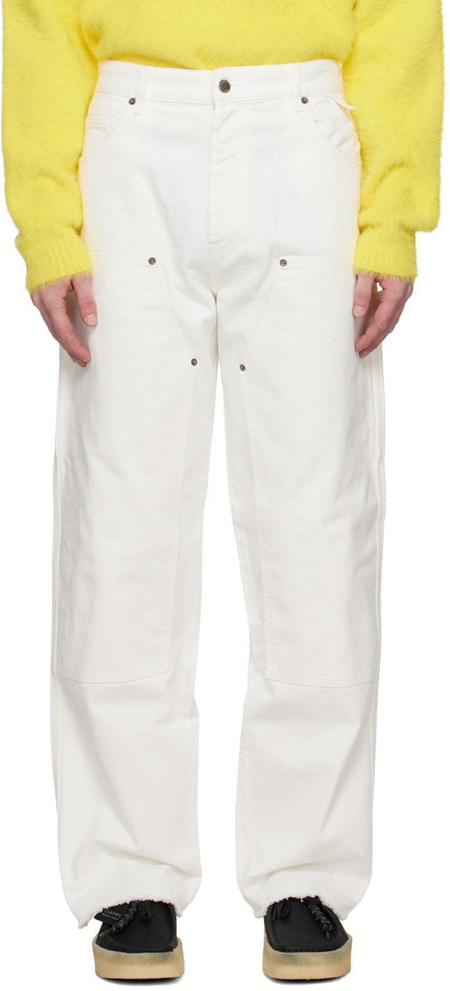 Shop Darkpark White John Jeans In Dirty White Dwht