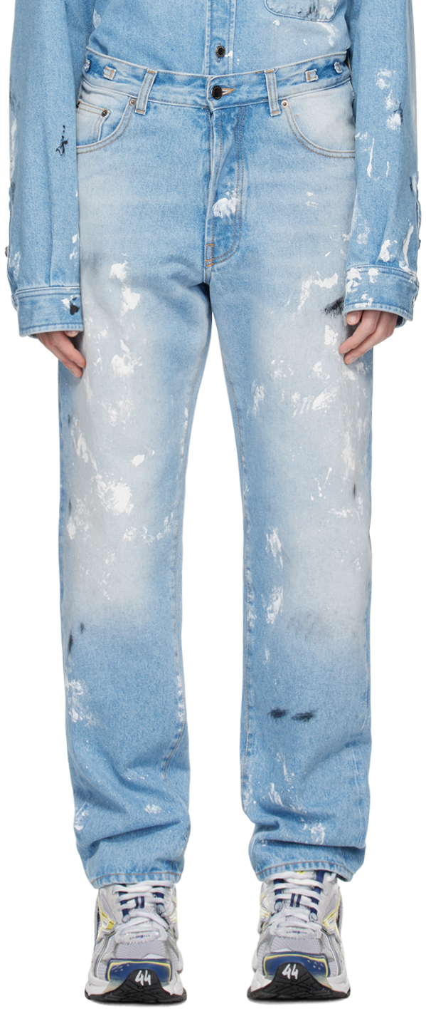 Darkpark Blue Mark Jeans In Light Wash Marble Dl