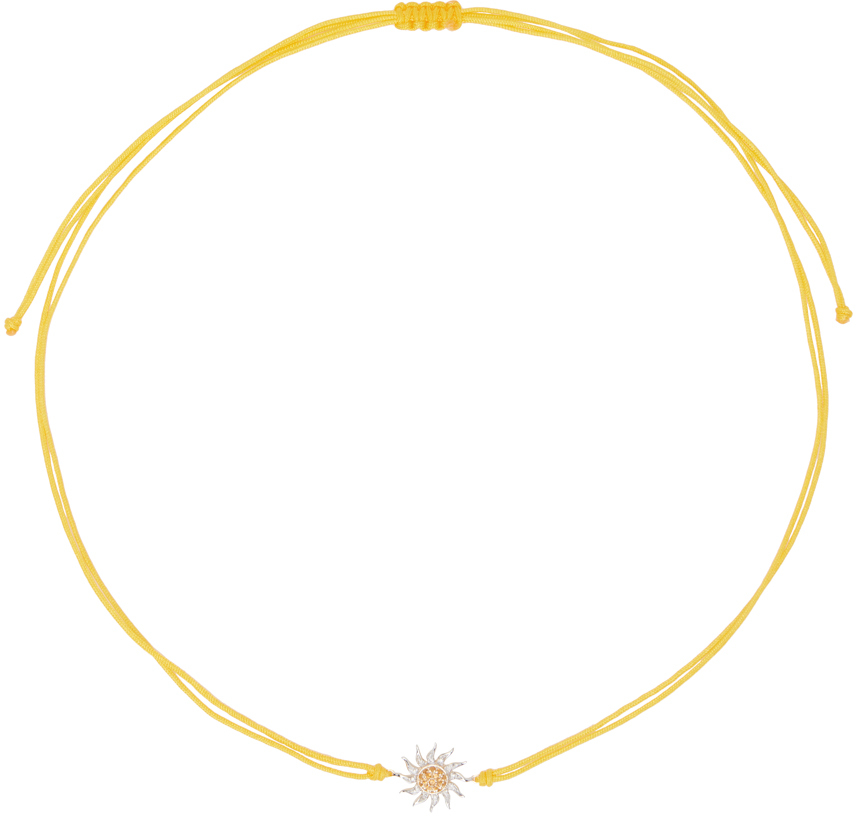 Yvonne Léon Yellow & White Gold Sun Thread Diamond Necklace