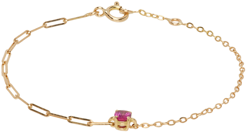 Yvonne Léon Gold Mini Ruby Solitaire Bracelet