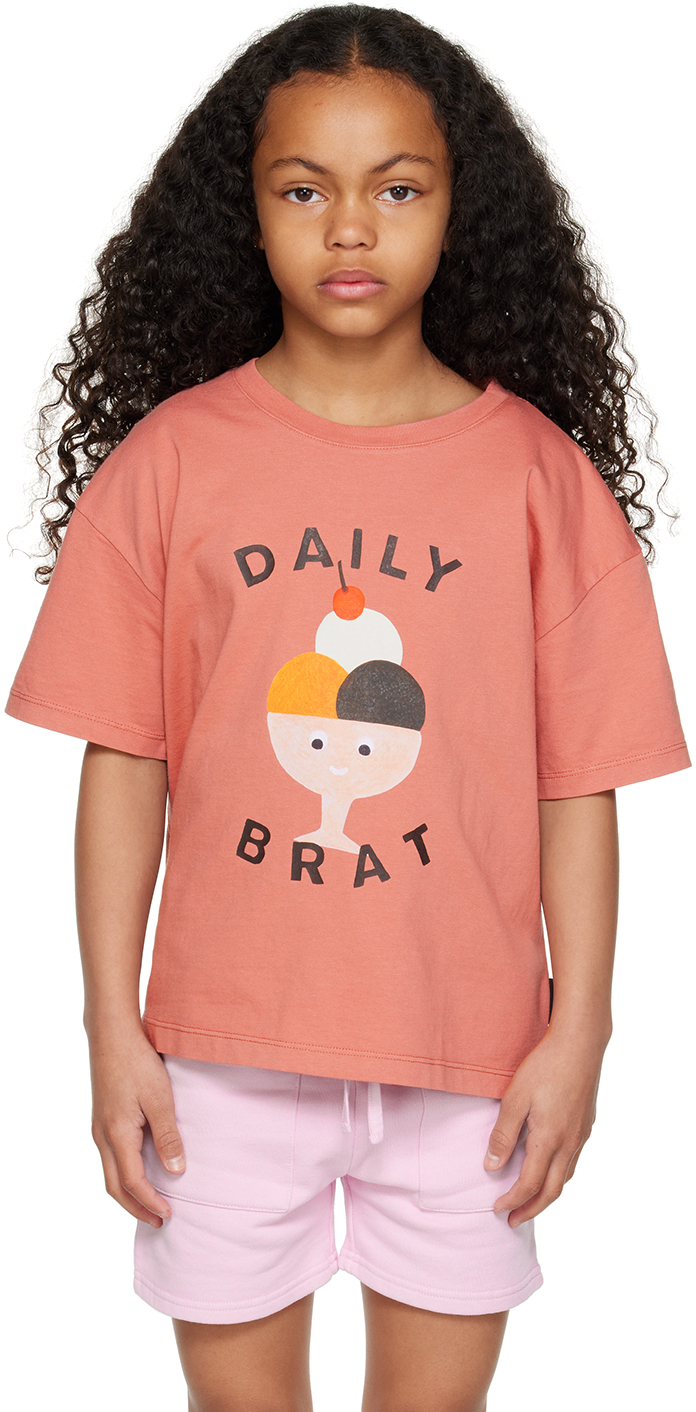 Daily Brat Kids Pink Happy Ice T-shirt In Desert Sand