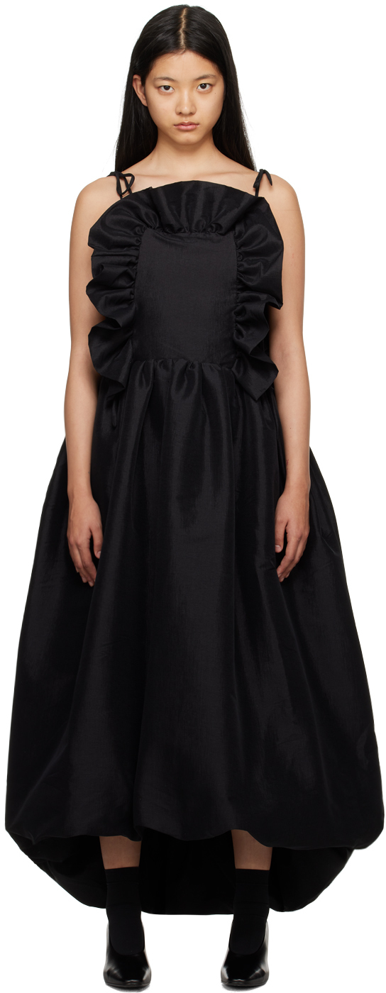 Kika Vargas: Black Ramya Midi Dress | SSENSE Canada
